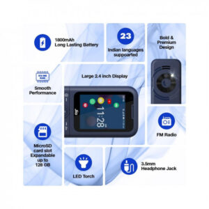 JioPhone Prima 4G Keypad Phone with Premium Design, YouTube, Whatsapp, JioTV, JioCinema, JioSaavn, JioPay(UPI), Video Calling, LED Torch, Digital Cameras | Blue | Locked for JioNetwork