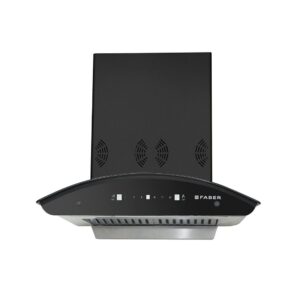 Faber 60 cm 3 Way Silent Suction, AutoClean Chimney (1298 m3/hr HOOD PREMIA 3D PLUS IND HC SC BK 60, Baffle Filters)