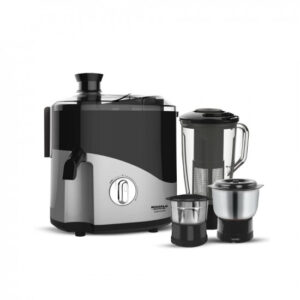 Maharaja Whiteline Plastic Odacio Plus 550-Watt Juicer Mixer Grinder With 3 Jars (Black/Silver), 550 Watt