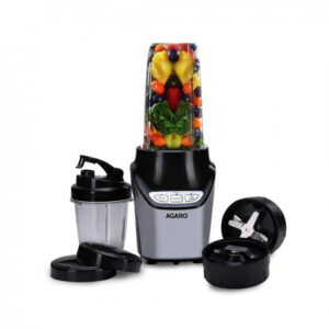 AGARO Marvel Nutri Blender, BPA Free 2 Tritan Jars, 1000W, 100% Copper Motor, 2 Speed Modes with Pulse, Detachable Base, Stainless Steel Blades, Blend, Mix, Grind, Smoothie, Juice Maker, Black