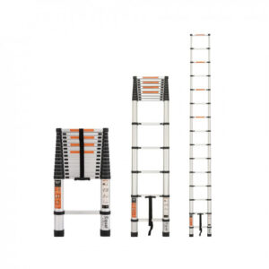 EQUAL Portable and Extension 15 Feet Telescopic Folding Aluminium Ladder for Household and Outdoor, 15 Steps, Anodized Silver