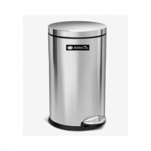 King International Stainless Steel Plain Pedal Dustbin with Lid And Bucket, Bathroom, Outdoor, Indoor, Kitchen, Bedroom, Office, Trash Can for Home, Bathroom With Lid – 10X14 Inches 12 LTR
