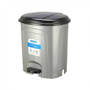KOLORR 23 Liters Plastic Pedal Dustbin Go Clean/Large Size Trash Can/Garbage Waste Bin with Lid for Home Kitchen Office Bathroom & Washroom – Silver