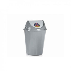 Kuber Industries Step-On Pedal Dustbin/Waste Bin with Lid|Flower Print & Durable Plastic|Size 28 x 28 x 32 CM, Capicity 10 Ltr (Blue)