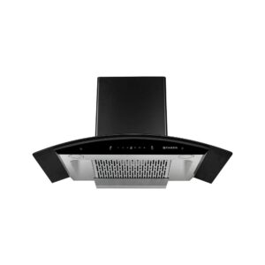 Faber 90 cm 1200 m³/hr Auto-Clean curved glass Kitchen Chimney (HOOD SUNNY HC SC BK 90, Filterless technology, Touch Control)