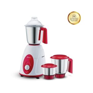 Bajaj Classic Mixer Grinder, 750W, 3 Jars (White and Maroon)