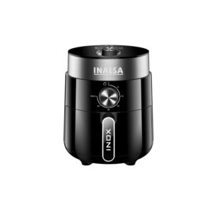 Inalsa 2.5 L Inox-1200W Air Fryer with Power & Heating Light Indicator And 30min Timer with Bell Ring, (Black)