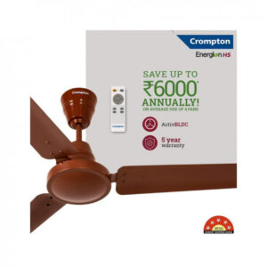 Crompton Energion HS 1200 mm (48 inch) Energy Efficient 5 Star Rated High Speed BLDC Ceiling Fan with Remote (Brown)