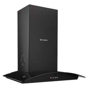 Faber 60cm 3 Way Silent Suction Chimney, 1095 m3/hr (HOOD FEEL 3D T2S2 BK LTW 60, 2 Baffle Filters, Black)