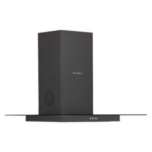 Faber 90 cm 1095 m³/hr straight glass Kitchen Chimney (HOOD GLASSY 3D T2S2 BK LTW 90, Baffle Filter, Black)