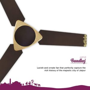Luminous Jaipur Bandhej 1200mm Ceiling Fan (Shalimar Gold))