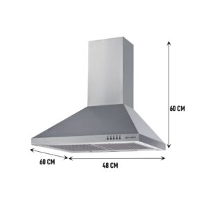 Faber 60 cm 800 m³/HR Pyramid Kitchen Chimney (HOOD CONICO PLUS BF SS 60, 2 Baffle Filters, Silver)