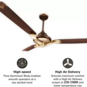 LUMINOUS Jaipur Mahal 1320 mm 3 Blade Ceiling Fan (Tan Brown)