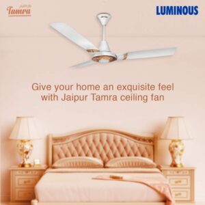 Luminous Jaipur Tamra 1200MM Designer Ceiling Fan with BEE 3-Star (Makrana White)
