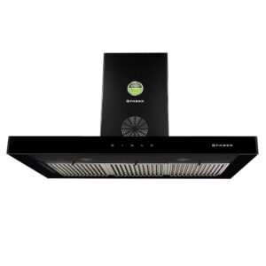Faber 90 cm 1350 m³/HR Box-Type Kitchen Chimney (Hood STILUX 3D PLUS MAX T2S2 BK TC 90, 3 Baffle Filters, Touch Control, Black)
