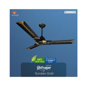 Luminous Jaipur Ghoomar 1200mm Designer Ceiling Fan with BEE 3-Star (Abu Black) (F05JAIGHOABL)