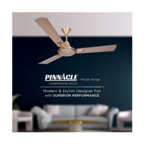 Luminous Pinnacle – Metallic 1200mm/78Watt ceiling fan for home and office (Champagne Gold)