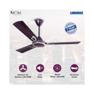 Luminous Krona 1200mm 70-Watt Ceiling Fan (Lavender)