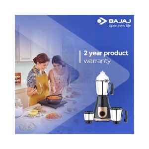 Bajaj GX-3701 750W Mixer Grinder with Nutri-Pro Feature, 3 Jars, Black