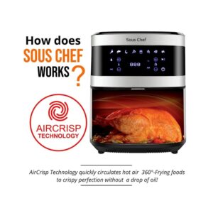 Inalsa Stainless Steel Housing Air Fryer Digital 6.5 L Sous Chef-1650 Watt
