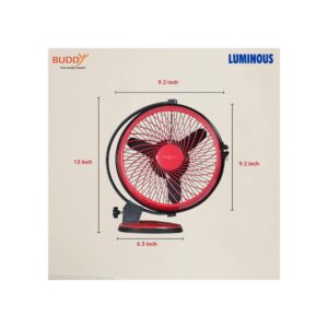 Luminous Multipurpose Buddy 230mm Cabin Fan (Cherry Red)