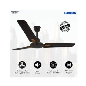Luminous Rapid Deco 1200mm Ceiling Fan (Velvet Brown)