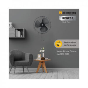 atomberg Renesa 400mm Wall Fan | Silent BLDC Fan | Remote with Timer & Sleep Control | 1+1 Year Warranty (Midnight Black)