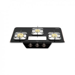 Bajaj Gf8 Frameless Glasstop Gas Stove,3 Burner With 1 Jumbo Burner,Black,Open