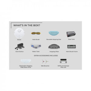 ECOVACS DEEBOT N8 2-in-1 Robotic Vacuum Cleaner, 2022 New Launch, Most Powerful Suction, Covers 2000+ Sq. Ft in One Charge, Advanced dToF Technology with OZMO Mopping (DEEBOT N8), White