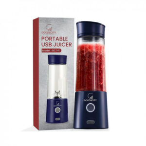 Goodscity Blender For Smoothie And Juices | Portable Hand Blender For Kitchen | Usb Rechargeable Fruit Juicer Machine | 6 Sharp Ss Blade | 400 Ml Food Grade Jar | Long Battery Life | 1 Year Warranty – GC 141