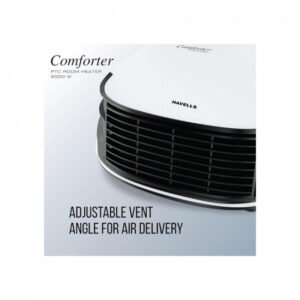 Havells Comforter Room Heater 2000 Watt with Overheat Protection, Adjustable Thermostat Control Knob &Adjustable Vent for Air Delivery (White and Black)