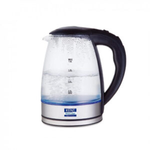 KENT Elegant Electric Glass Kettle (16052), 1.8L, Stainless Steel Heating Plate, Borosilicate Glass Body, Boil Drying Protection