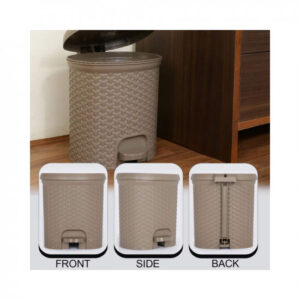 Kolorr Magnum Dustbin Combo Pack of 2 Plastic Pedal Dustbins / Trash Can / Garbage Waste Bin with Lid for Home, Kitchen, Office, Bathroom & Washroom – 6+ 14 Liters (LT Brown)