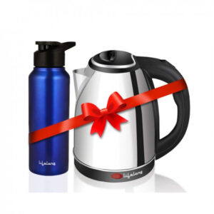 Lifelong LLEKBT01 Electric Kettle 1.5 Litre 1500W for Boiling Water, Soup with Leak proof 750 ML Stainless Steel Bottle Combo | Combo for Kitchen, Easy to Use | 1 Year Warranty