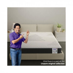 Livpure Smart Vital Duos Reversible HR Foam Mattress |3D Sleep Zones| with Dow ComfortScience | Premium Certified Fabric | EGAPA Purifying Filter | King Bed (78x72x5) inches, Removable Zipper Cover
