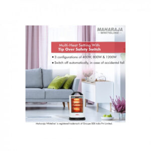 Maharaja Whiteline Lava Carbon Neo, 1200 Watts Room Heater (Black, White, Standard)