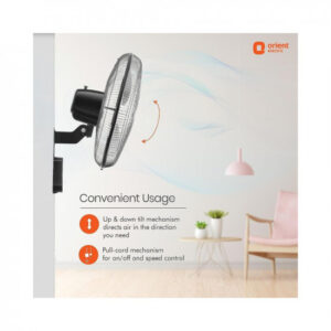 Orient Electric 450mm Tornado – Wall II Fan (Black Metal)