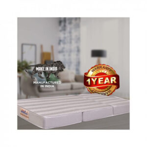 Springtek Tri-Fold Soft Foam Mattress | PU Foam 3 Folding | Medium Firm Mattress for Travelling (Queen Size, 4″ inch) (72x60x4), 1 Year Warranty by Manufacturer