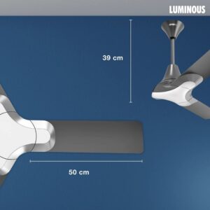 Luminous New York Brooklyn 1200mm/75 Watt ceiling fan , (Venetian Grey)