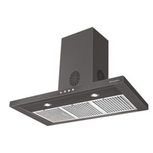 Faber 90 cm 3 Way Silent Suction Chimney, 1150 m³/hr (STILO SLIM 3D PLUS T2S2 BK LTW 90, Baffle Filter, Black)
