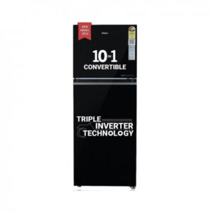 Haier 328 L 3 Star Frost Free Inverter Double Door Top Mount Refrigerator (2023 Model, HEF-333BG-P, Inox Steel, Convertible)