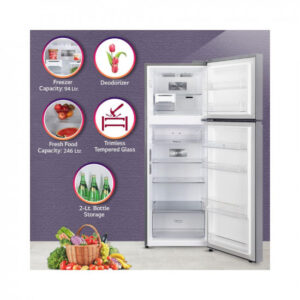 LG 340 L 2 Star Frost-Free Smart Inverter Double Door Refrigerator (GL-D342SDSY, Dazzle Steel